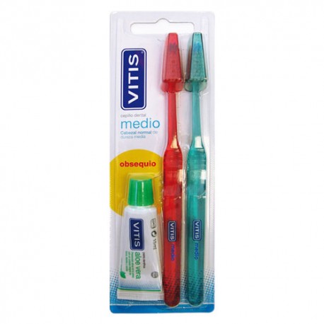 VITIS DUPLO CEPILLO DENTAL MEDIO