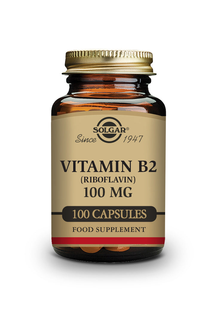 VITAMINA B2 100 mg (Riboflavina). 100 Cápsulas Vegetales
