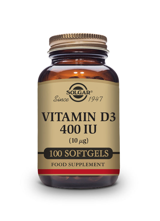 VITAMINA D3 400 UI (10µg). 100 Cápsulas Blandas