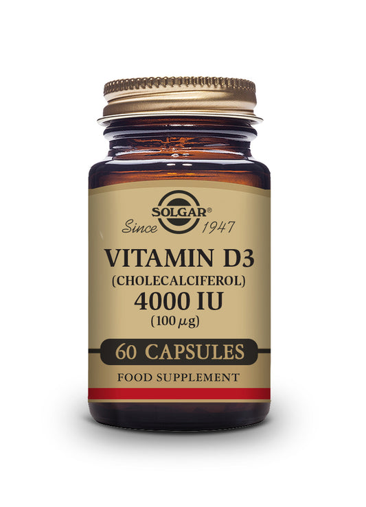 VITAMINA D3 4000 UI (100 µg) (Colecalciferol). Cápsulas Vegetales