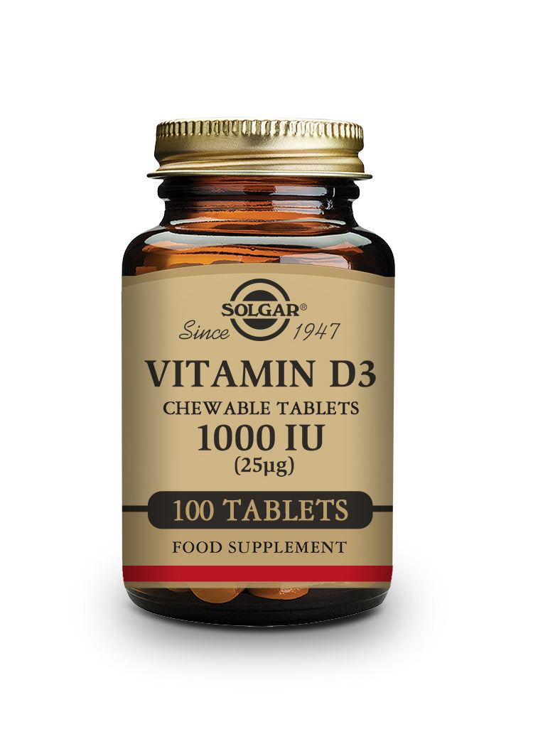 VITAMINA D3 1000 UI (25 µg) (Colecalciferol). 100 Comprimidos Masticables