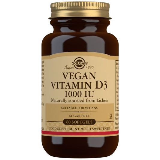 VITAMINA D3 VEGANA 1000UI. 60 Cápsulas Blandas